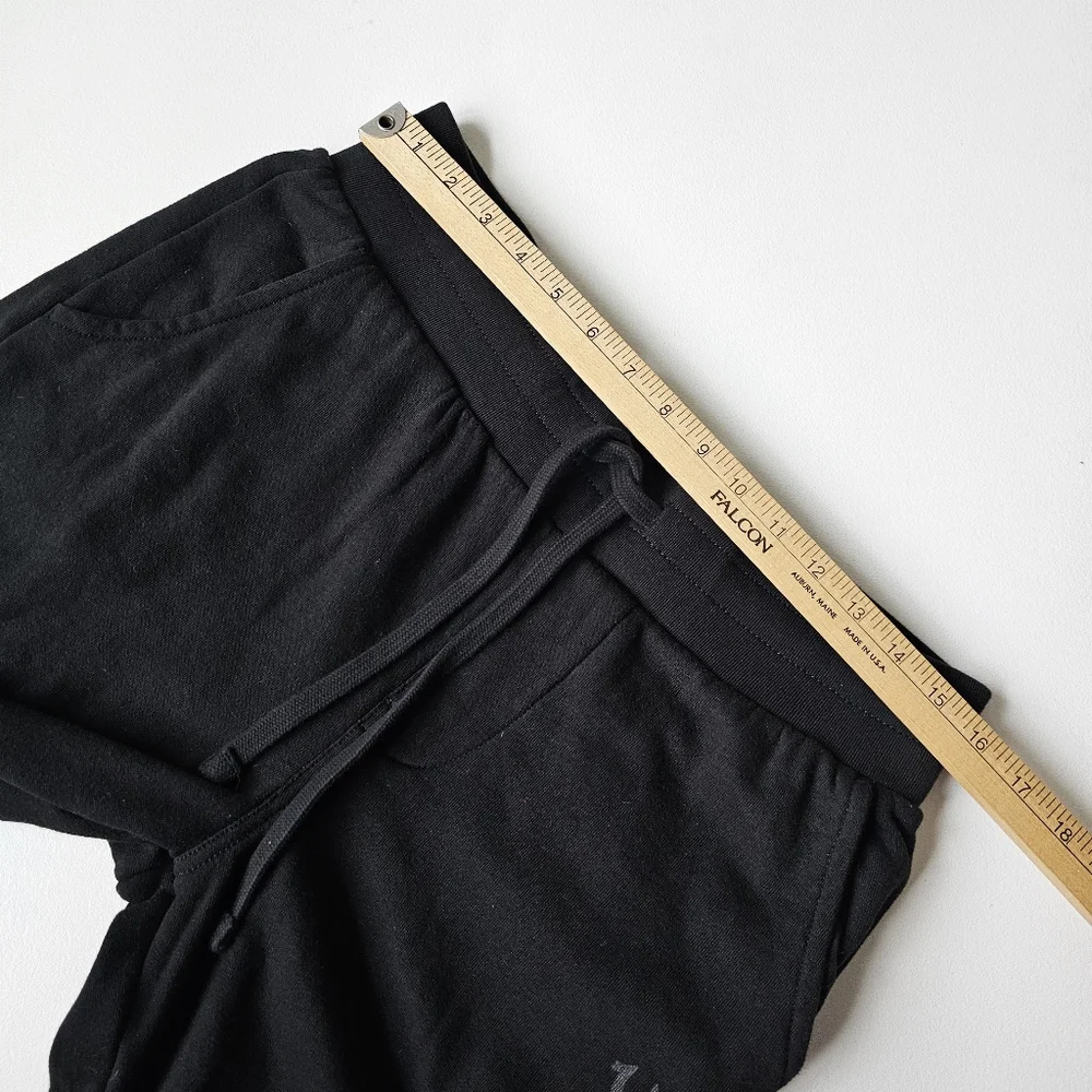 True Religion Shine Jogger Sweatpants Black Cotton Blend Logo Lounge Athletic S